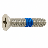 1/4-20 X 1 1/2 PHIL FLAT M/S BLUE NYLON PATCH  ZINC